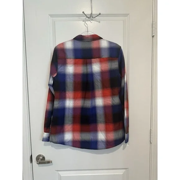 DIXXON Flannel "Channel 199" Women's LARGE Travis Pastrana Plaid Button Shirt - Picture 4 of 7
